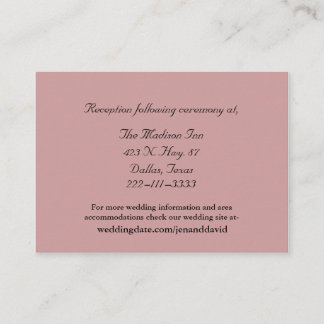 Cartes de boîtier Mariage Dusty Rose
