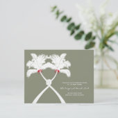 Cartes de boîtier Mariage Red Love Palm Trees noué (Debout devant)