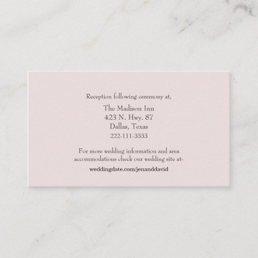 Cartes de boîtier Mariage rose pâle (Devant)