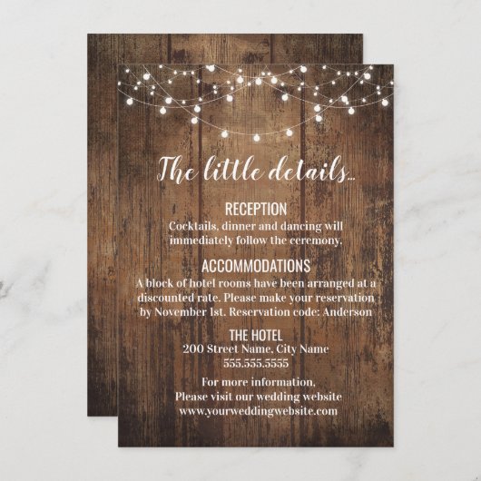 Cartes de boîtier Mariage rustique (Devant / Derrière)