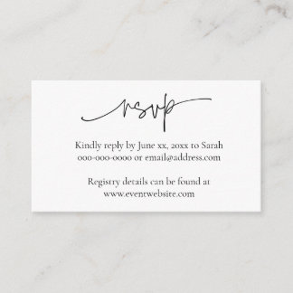 Cartes de boîtier minimalistes ARIA pour les événe