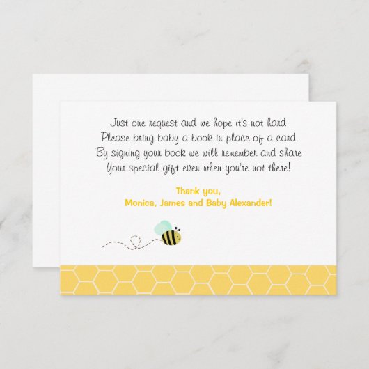 Cartes de boîtier RSVP Bumble Bee (Devant / Derrière)