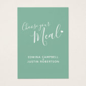 Cartes de boîtier vert de script de choix de repas (Devant)