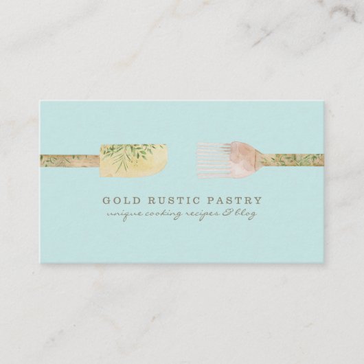 Cartes de boulangerie eucalyptus rustique vert pas (Devant)