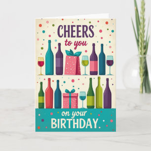 Cartes de bouteilles d'anniversaire vibrantes