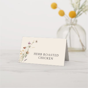 Cartes de buffet alimentaire bohème aux fleurs sau