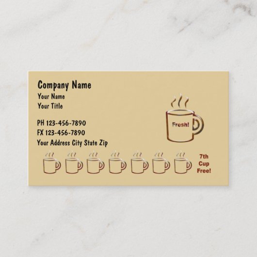 Cartes de Businss de café (Devant)
