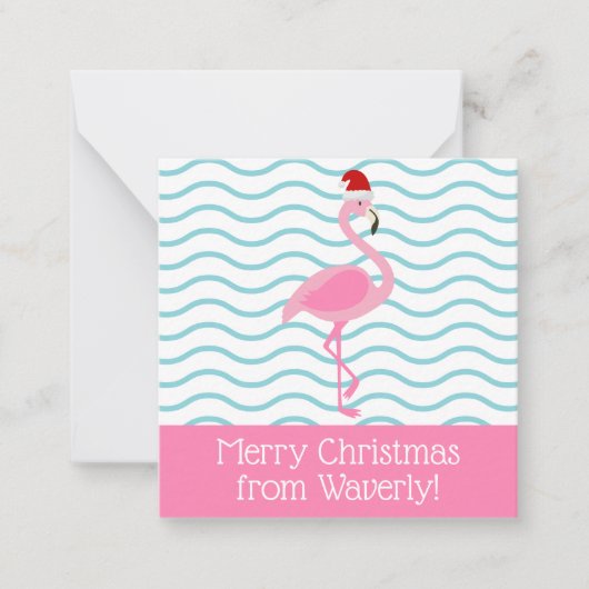 Cartes de cadeaux de Noël Flamingo Rose Santa (Devant)