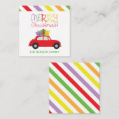 Cartes de cadeaux d'emballage de voiture pour Noël (Devant / Derrière)