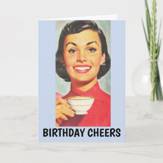 CARTES DE CAFÉ D'ANNIVERSAIRE FEMME RETRO