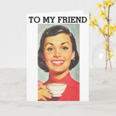 CARTES DE CAFÉ D'ANNIVERSAIRE POUR FEMMES RÉTRO (Fleur jaune)