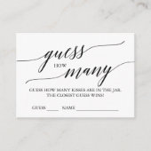 Cartes de calligraphie élégante pour deviner combi (Devant)