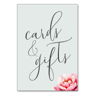 Cartes de calligraphie florale grise sereine