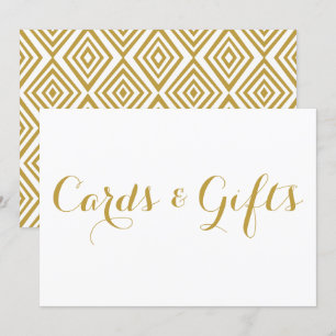 Cartes de calligraphie moderne dorée et panneau de