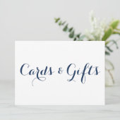 Cartes de calligraphie moderne Navy & Cadeaux de m (Debout devant)