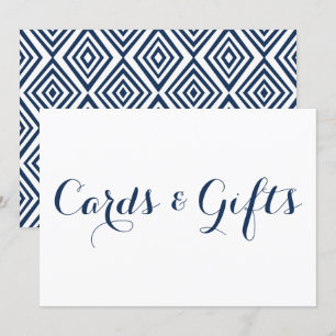 Cartes de calligraphie moderne Navy & Cadeaux de m