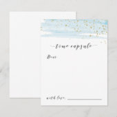 Cartes de capsule à temps Aquarelle bleu et or éti (Devant / Derrière)