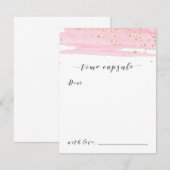 Cartes de capsule à temps Aquarelle rose et or éti (Devant / Derrière)