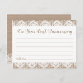 Cartes de capsule Burlap et Lace Time, Rustique (Devant / Derrière)