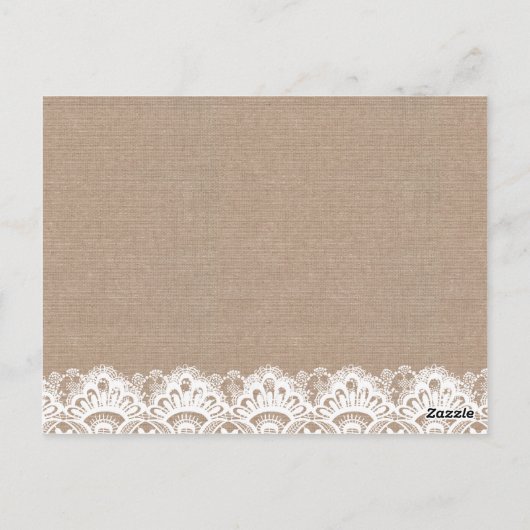 Cartes de capsule Burlap et Lace Time, Rustique (Dos)