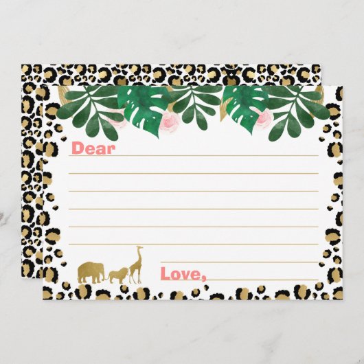 Cartes de Capsule Fille Safari Wild une fois (Devant / Derrière)