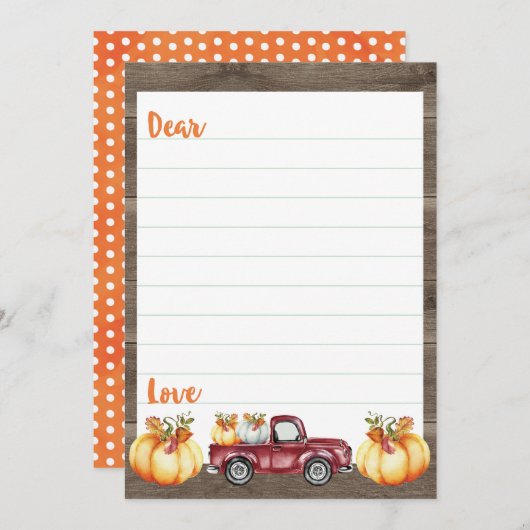 Cartes de capsule temps petit Citrouille du garçon (Devant / Derrière)