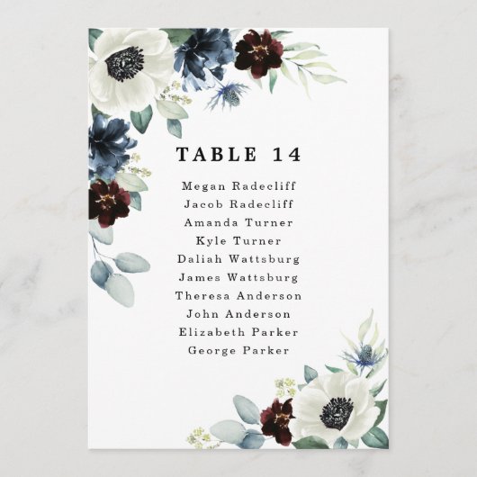 Cartes de carte de Mariage Anemone Blue Red Green (Devant)