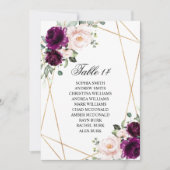 Cartes de carte de Mariage de Rose pourpre et blan (Devant)