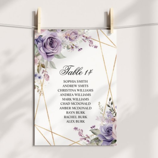 Cartes de carte de Mariage de Rose pourpre et blan