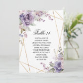 Cartes de carte de Mariage de Rose pourpre et blan (Debout devant)