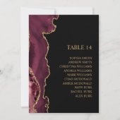 Cartes de carte de Mariage en or noir et bordeaux (Devant)