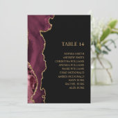 Cartes de carte de Mariage en or noir et bordeaux (Debout devant)