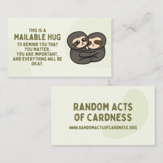 Cartes de carter mailables Sloth