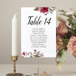 Cartes de cartes de Mariage pour les fleurs de Bou<br><div class="desc">Guidez vos invités à leur propre table avec ces élégantes cartes de sièges à fleurs bordeaux. Personnalisez le numéro de table et le nom de l'invité. Une partie de la collection Bourgogne.</div>