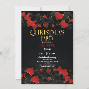 Cartes de casino de Noël Or Noir Festives