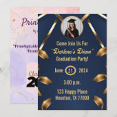 Cartes de célébration de remise de diplôme personn (Devant / Derrière)