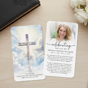 Cartes de célébration de vie moderne avec croix et