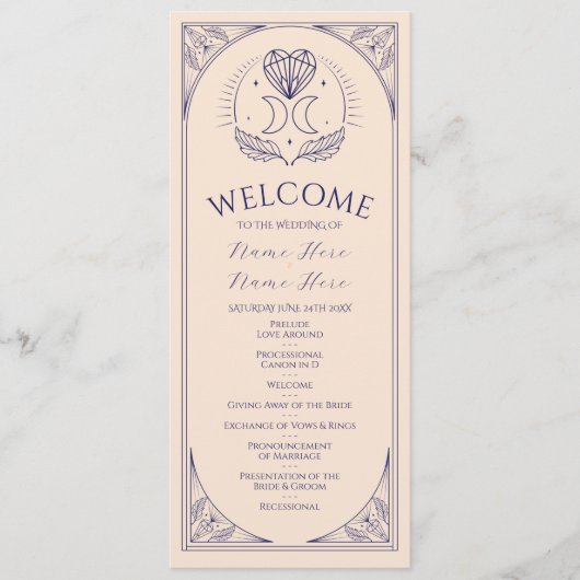 Cartes de cérémonie de mariage Tarot Programme Éto (Devant)