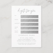 Cartes de certificat cadeau de script Silver moder (Devant)