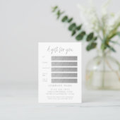 Cartes de certificat cadeau de script Silver moder (Debout devant)