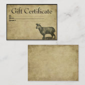 Cartes de certificat-cadeau Ol' Goat-Prim (Devant / Derrière)