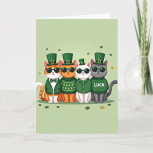 Cartes de chance motif chats verts