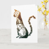 Cartes de chat de Steampunk (Fleur jaune)