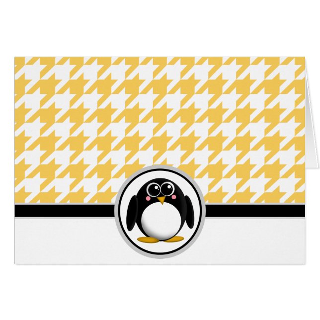 Cartes de chemise jaune et blanc pour pingouins ad (Devant Horizontal)