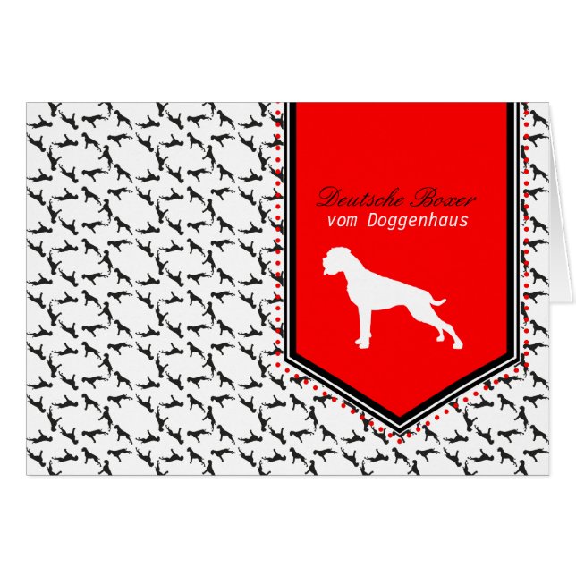 Cartes de chien de boxe allemandes (Devant horizontal)