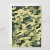 Cartes de chien de l'armée verte Invitations de fê (Dos)