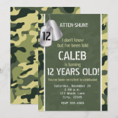 Cartes de chien de l'armée verte Invitations de fê (Devant / Derrière)