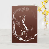 Cartes de chien Hound Carte de voeux personnalisée (Fleur jaune)