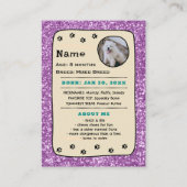 Cartes de Chien Personnalisées Modèle de carte de (Dos)