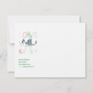 Cartes de chiens de berger allemands verts moderne